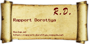 Rapport Dorottya névjegykártya